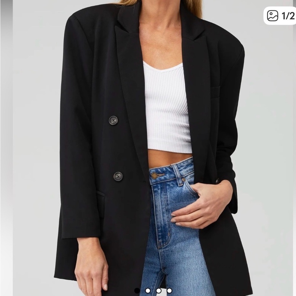 Steve Madden Black Double-Breasted Blazer